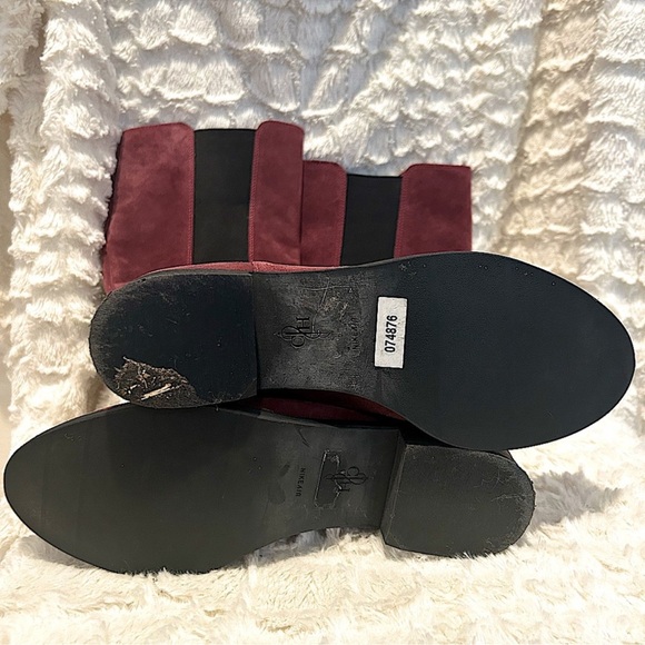 Vintage Burgundy suede knee high pull on Boots Cole Haan - Picture 7 of 10